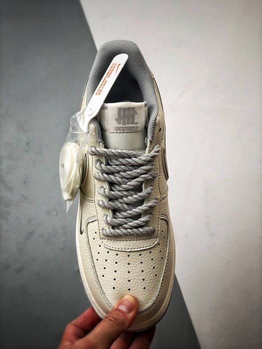 Air Force 1 Low Cinco Listras Corda Grossa Branco e Cinza - Vista 9