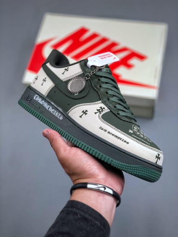 Air Force 1 Low 07 x Chrome Hearts Cinzento e Verde - Vista 1