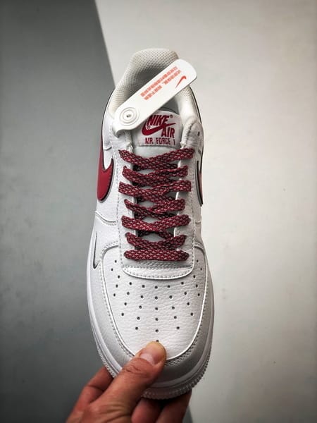 Air Force 1 Low _By You_ Branco e Vermelho Reflexo - Vista 9