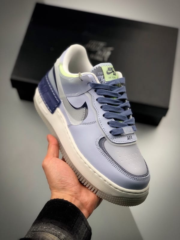Air Force 1 Shadow Cinzento Azul Meia Noite - Vista 1