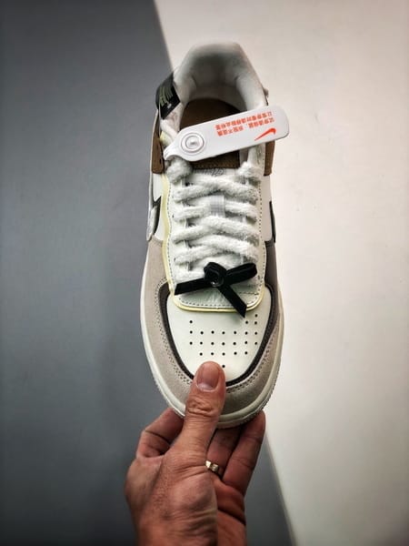 Air Force 1 Shadow Branco Cinzento e Marrom - Vista 9