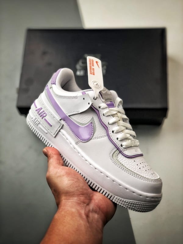 Air Force 1 Shadow Branco Cinzento e Roxo - Vista 1