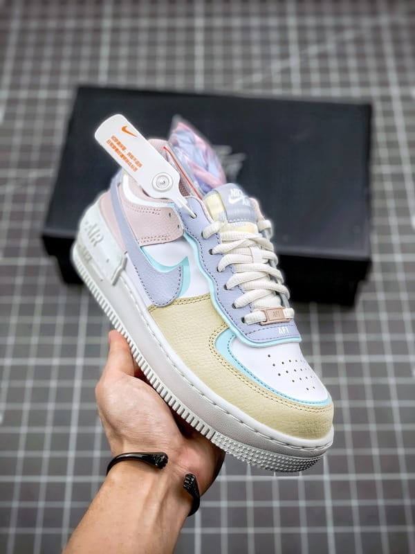 Air Force 1 Shadow Branco Azul e Rosa - Vista 1