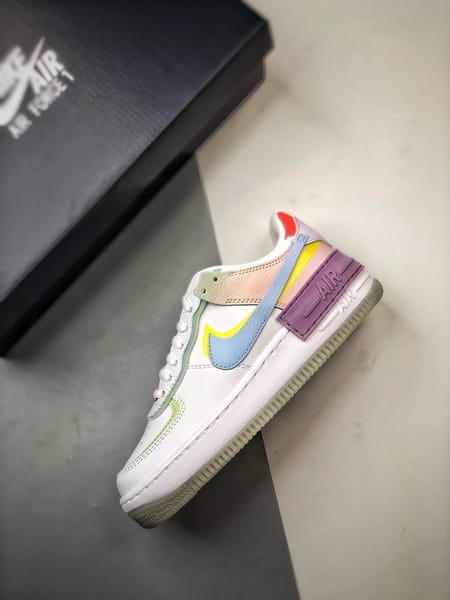Air Force 1 Shadow Branco Azul e Roxo - Vista 8