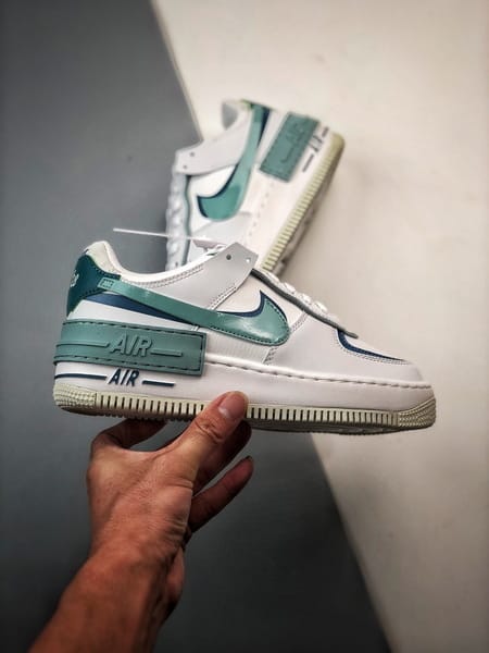 Air Force 1 Shadow Branco Azul e Verde - Vista 7