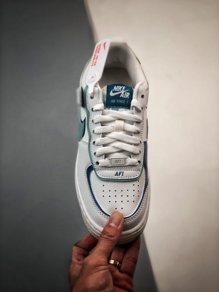 Air Force 1 Shadow Branco Azul e Verde - Vista 9