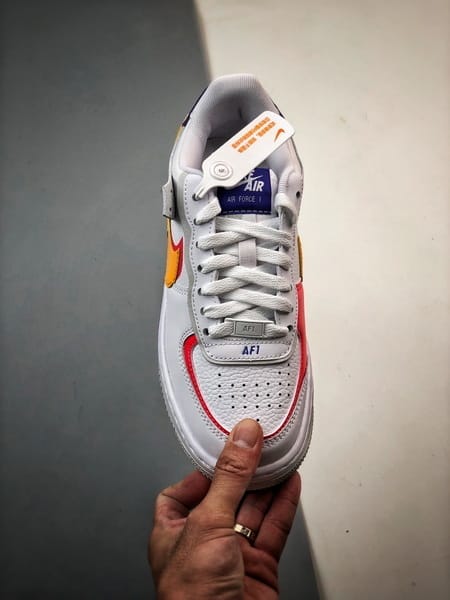 Air Force 1 Shadow Branco Amarelo e Vermelho - Vista 9