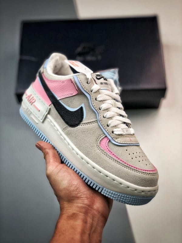 Air Force 1 Shadow Branco Preto e Rosa - Vista 1
