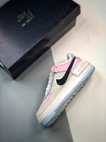 Air Force 1 Shadow Branco Preto e Rosa - Vista 6