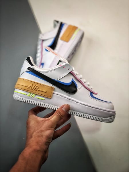 Air Force 1 Shadow Branco Preto e Amarelo - Vista 7