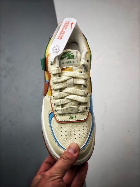 Air Force 1 Shadow Bege Verde Azul e Laranja - Vista 9