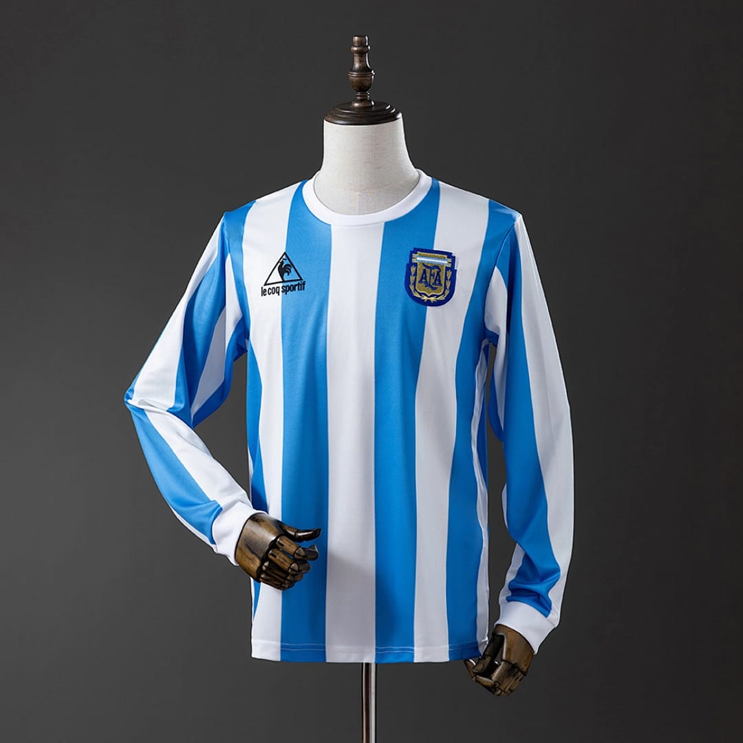 Camisola Principal da Argentina 1986 (Retro, Manga Longa) - Vista 1