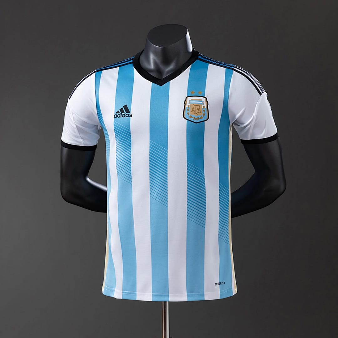 Camisola Principal da Argentina 2014 (Retro, Versao Jogador) - Vista 1