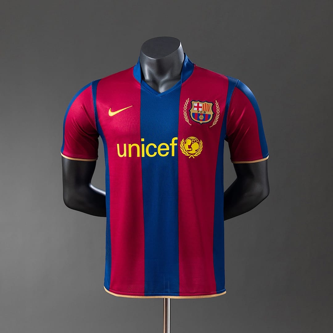 Camisola Principal do FC Barcelona 2007/2008 (Retro, Versao Jogador) - Vista 1