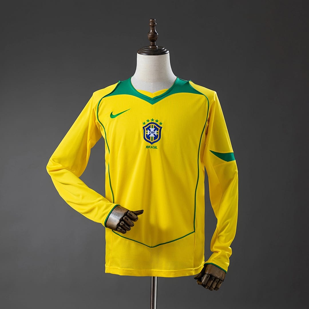 Camisola Principal do Brasil 2004 (Retro, Manga Longa) - Vista 1