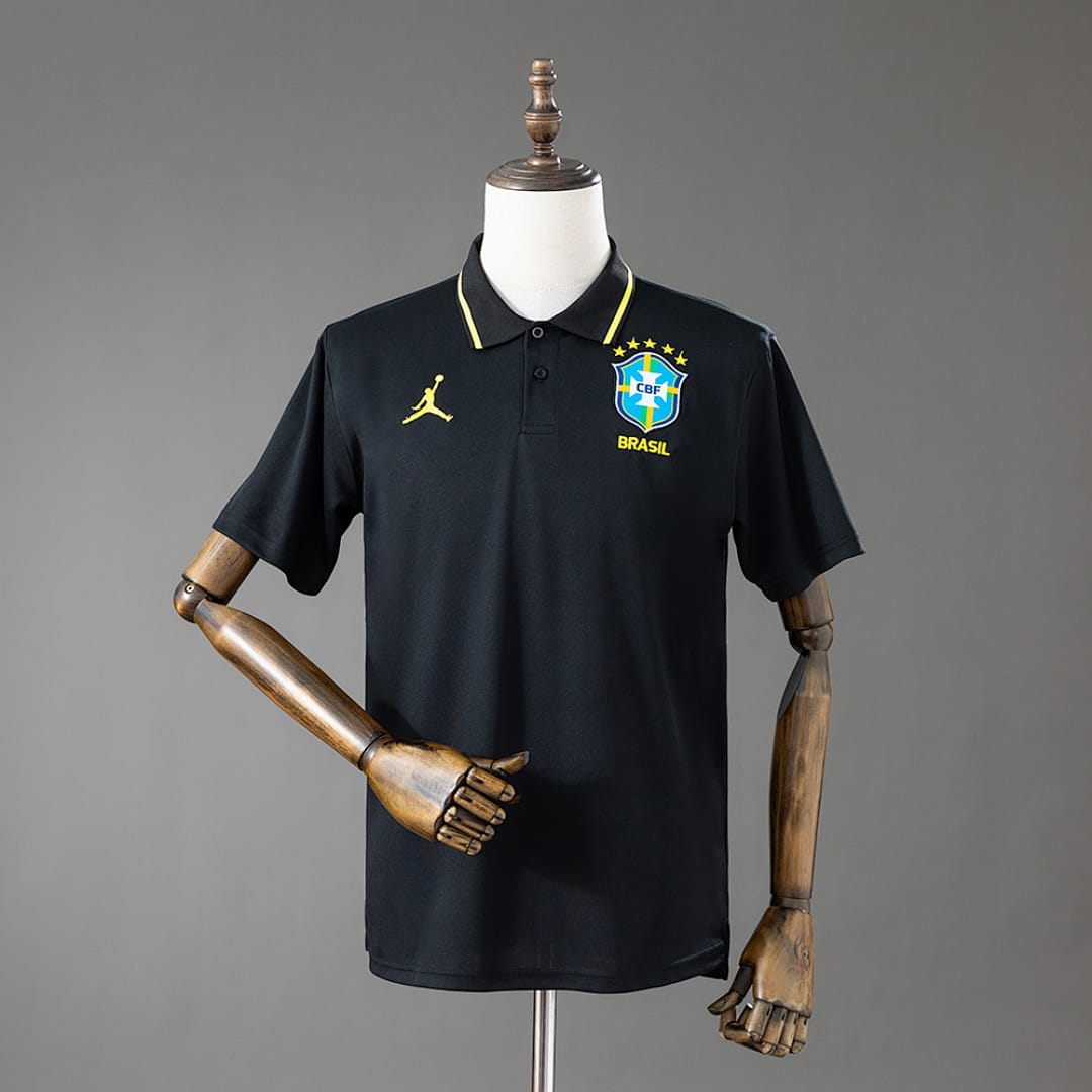 Camisola Polo Preta Brasil 2026 - Vista 1