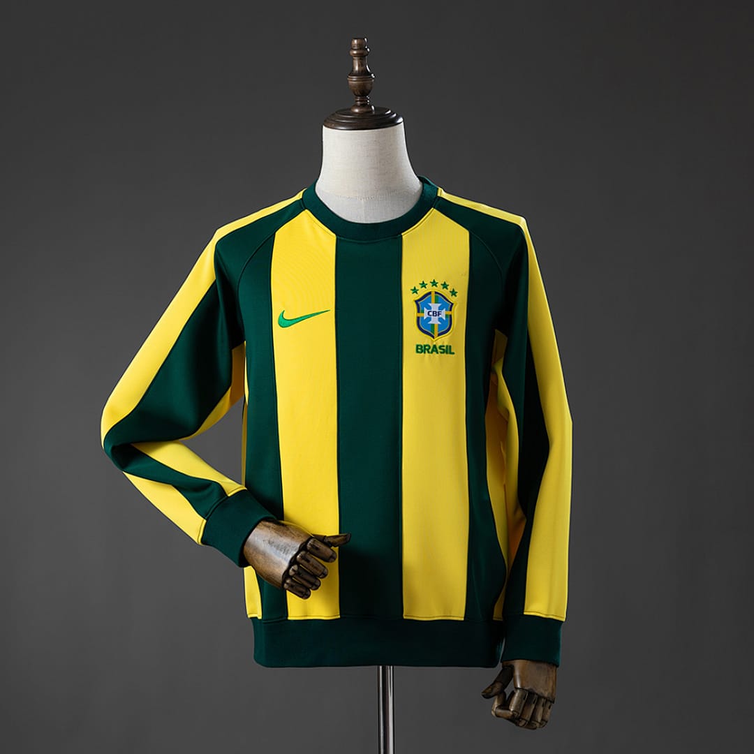 Sweatshirt Brasil Manga Comprida Amarela e Verde - Vista 1