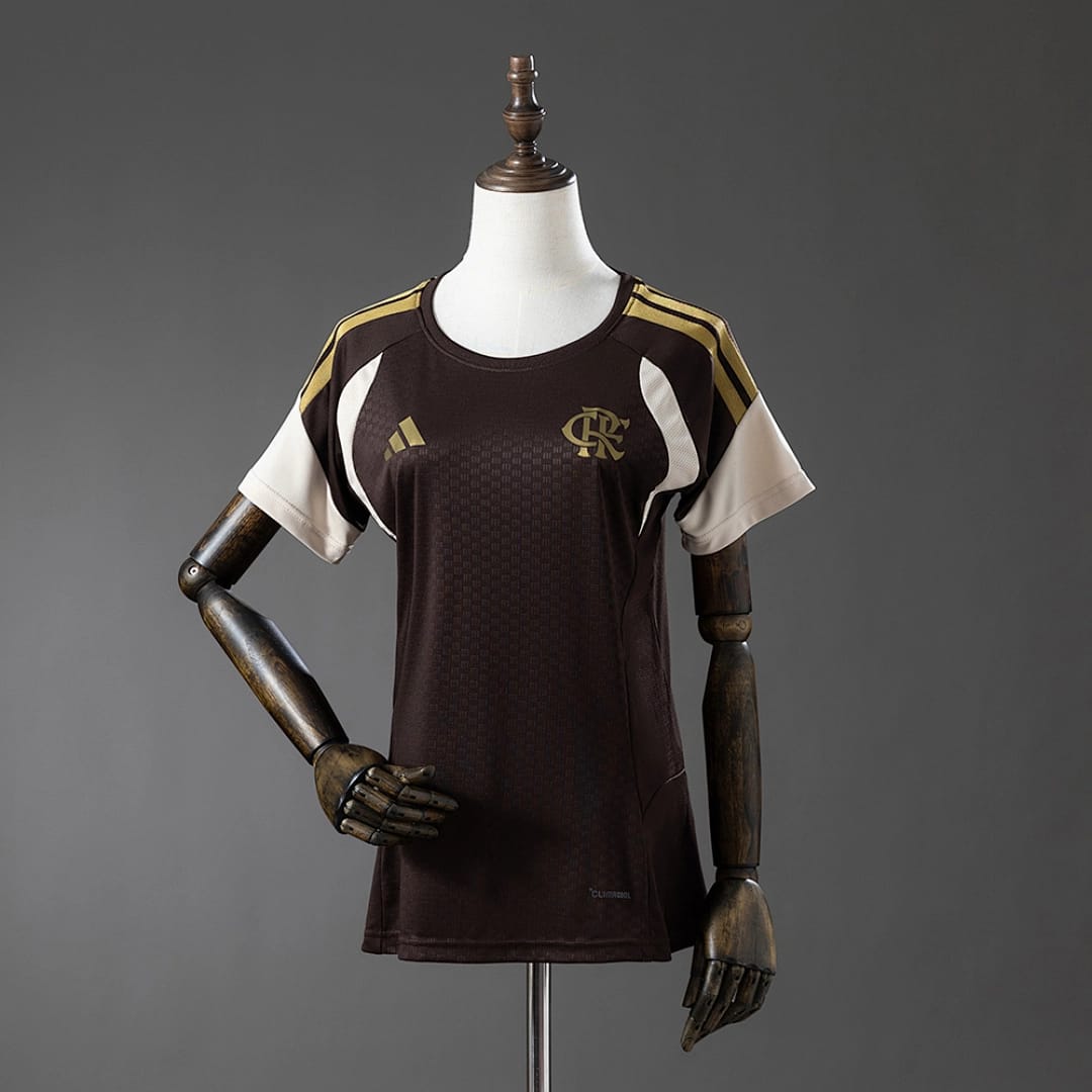 Camisola Feminina Flamengo 2026/27 Treino Castanho - Vista 1