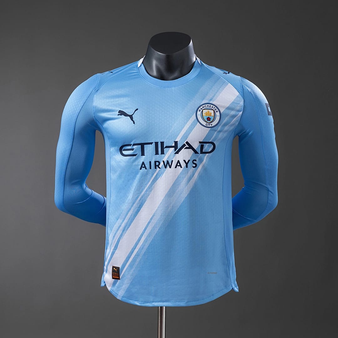 Camisola Principal do Manchester City 2025/2026 (Versao Jogador, Manga Longa) - Vista 1