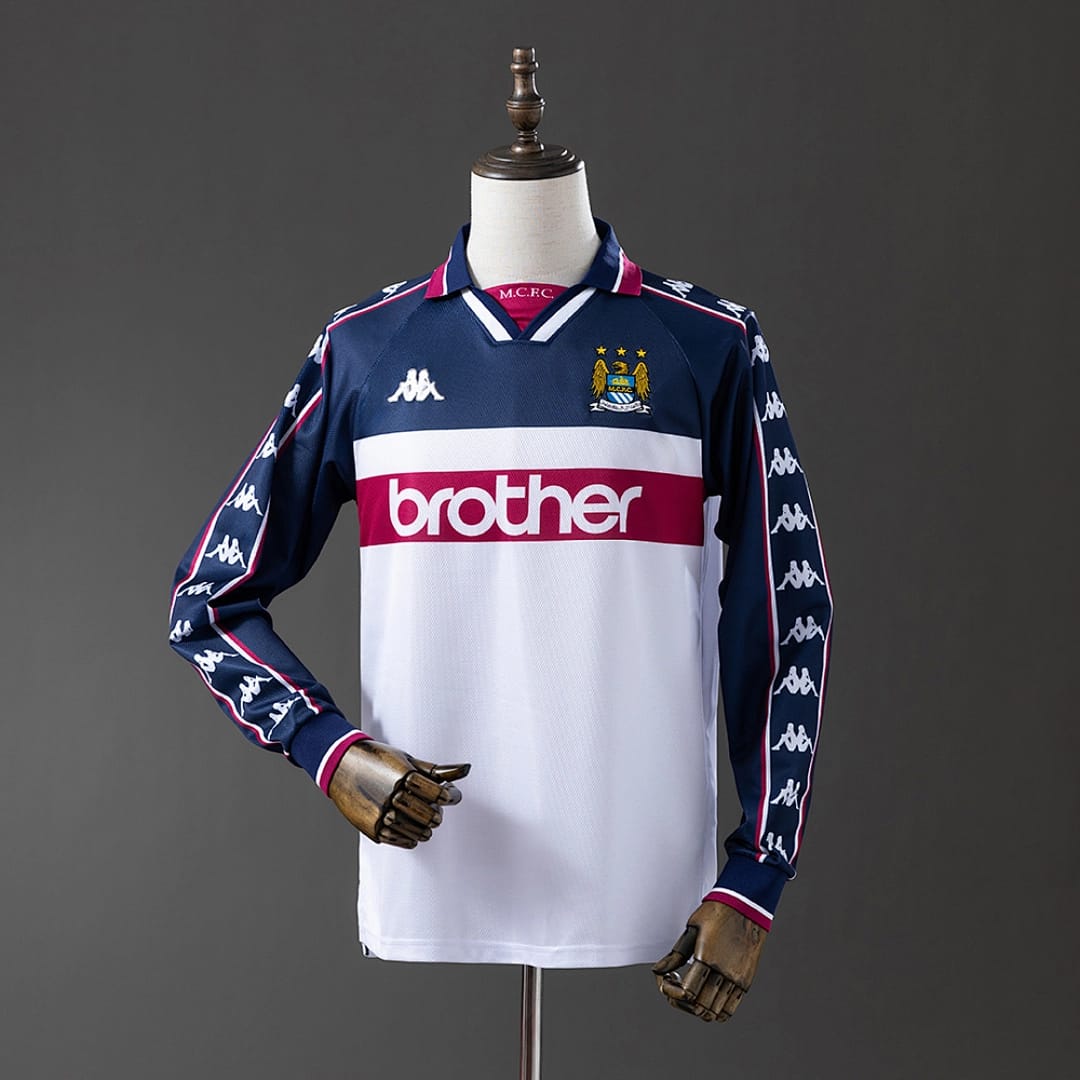 Camisola Alternativa do Manchester City 1997/1998 (Retro, Manga Longa) - Vista 1