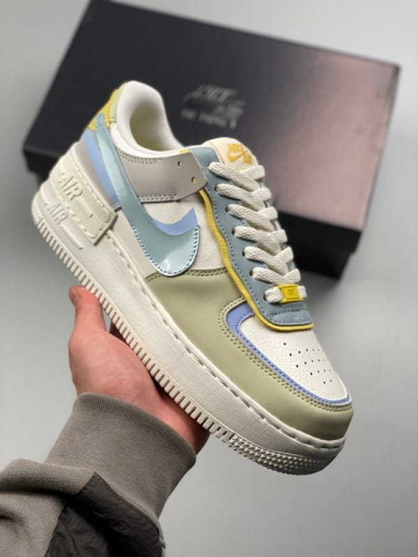 Nike Air Force 1 Low Shadow Branco Azul e Amarelo - Vista 1