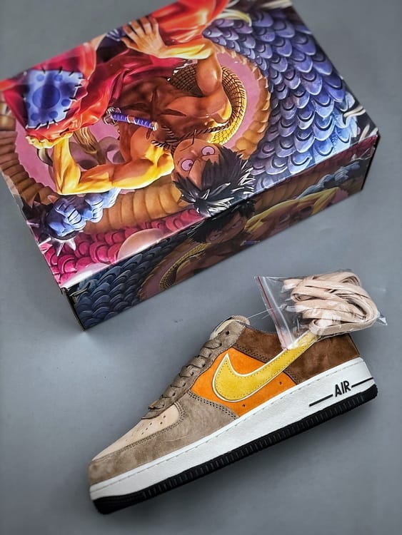 Nike Air Force 1 Low Camurça Bege e Castanho - Vista 8