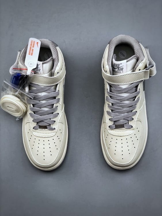 Nk Air Force 107 Mid Bege Prata e Cinzento Cor - Vista 6