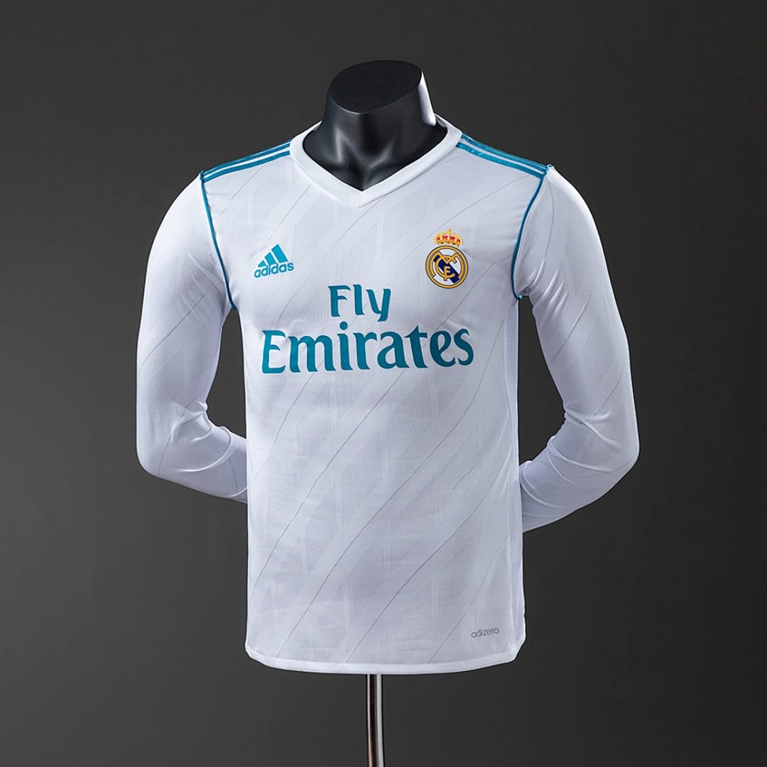 Camisola Principal do Real Madrid 2017/2018 (Retro, Versao Jogador, Manga Longa) - Vista 1