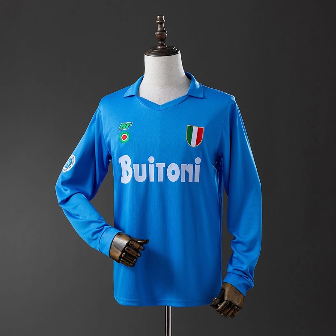 Camisola Principal do Napoli 1987/1988 (Retro, Manga Longa) - Vista 1
