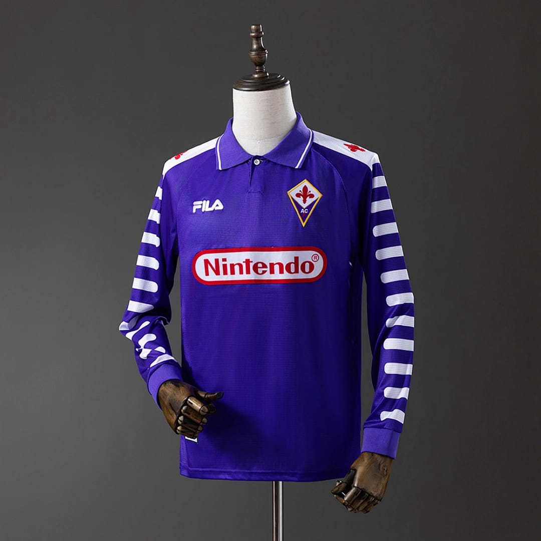 Camisola Principal da Fiorentina 1998 (Retro, Manga Longa) - Vista 1