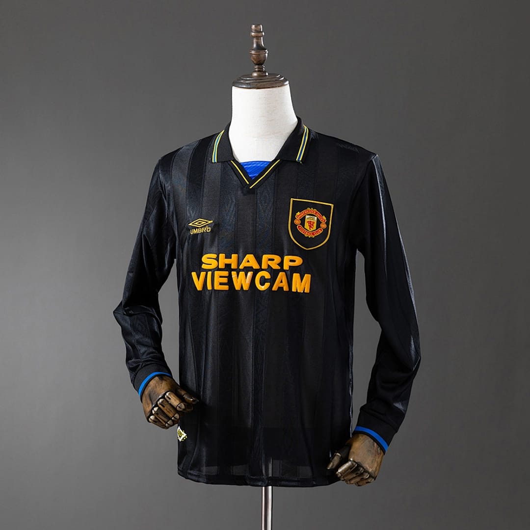 Camisola Alternativa do Manchester United (Retro, Manga Longa) (2) - Vista 1