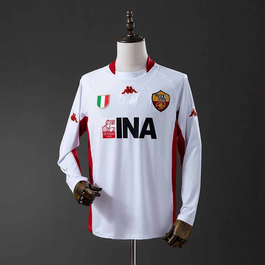 Camisola Alternativa do AS Roma 2001/2002 (Retro, Manga Longa) - Vista 1