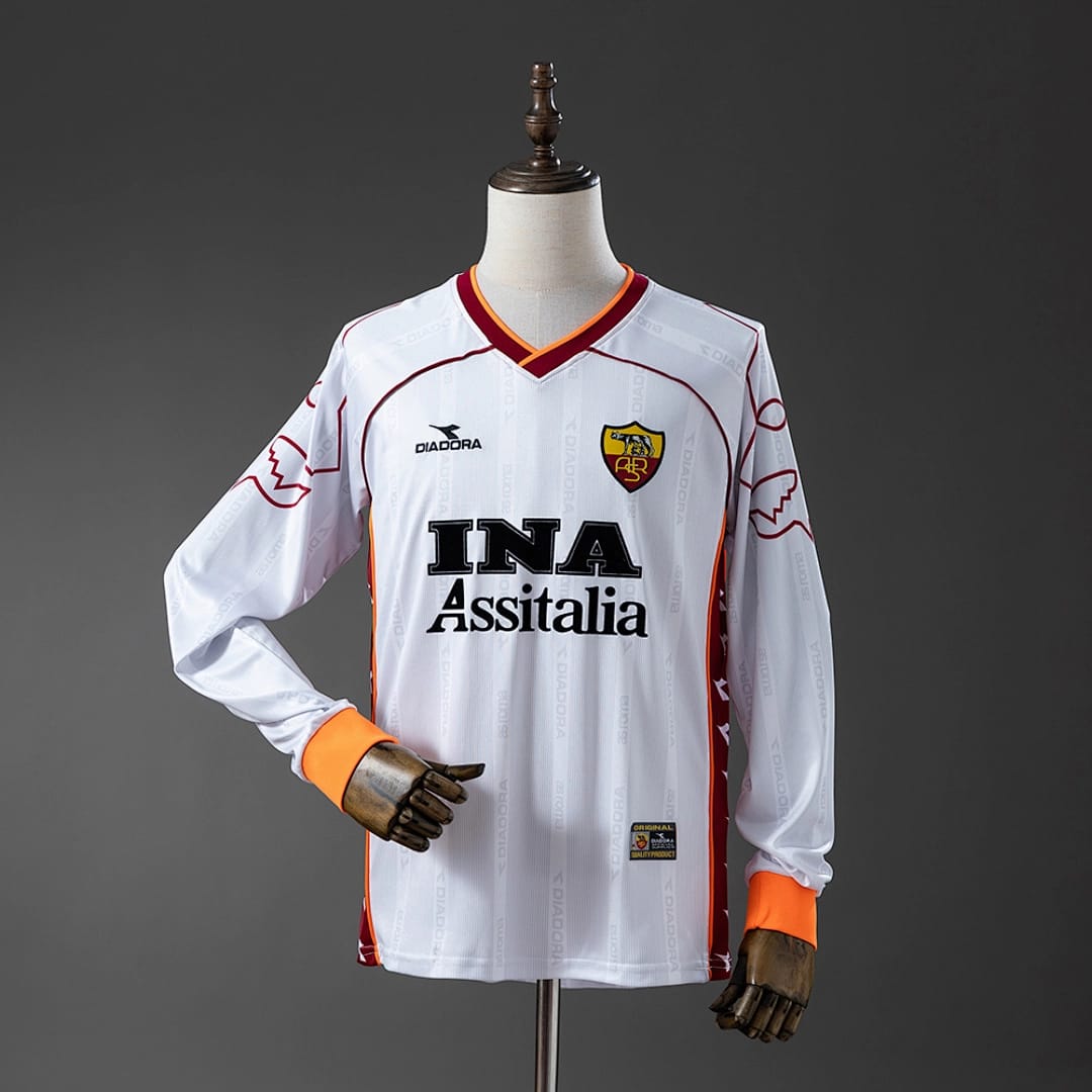 Camisola Alternativa do AS Roma 1999/2000 (Retro, Manga Longa) - Vista 1