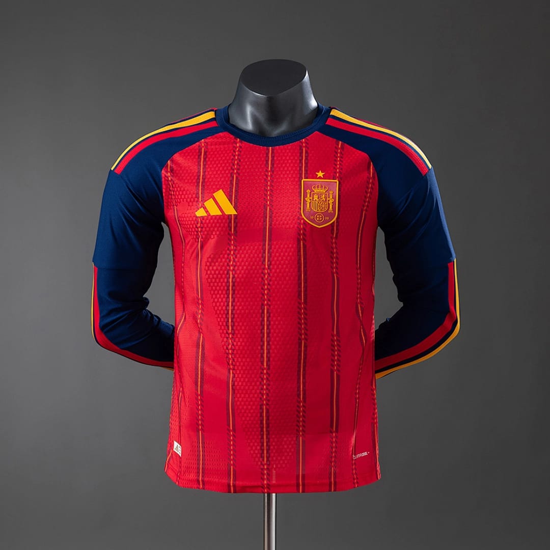 Camisola Principal da Espanha 2026 (Versao Jogador, Manga Longa) - Vista 1