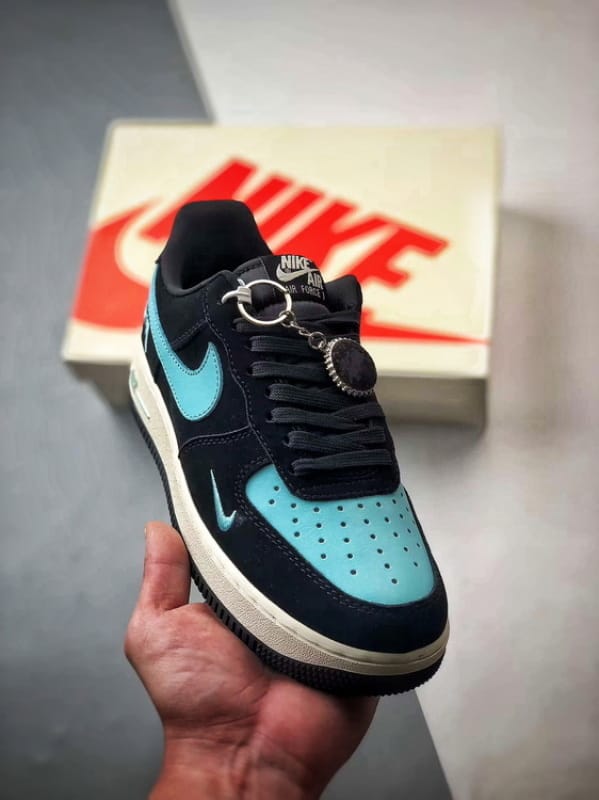 Stussy x Air Force 1 Low Camurça Preto e Azul - Vista 1