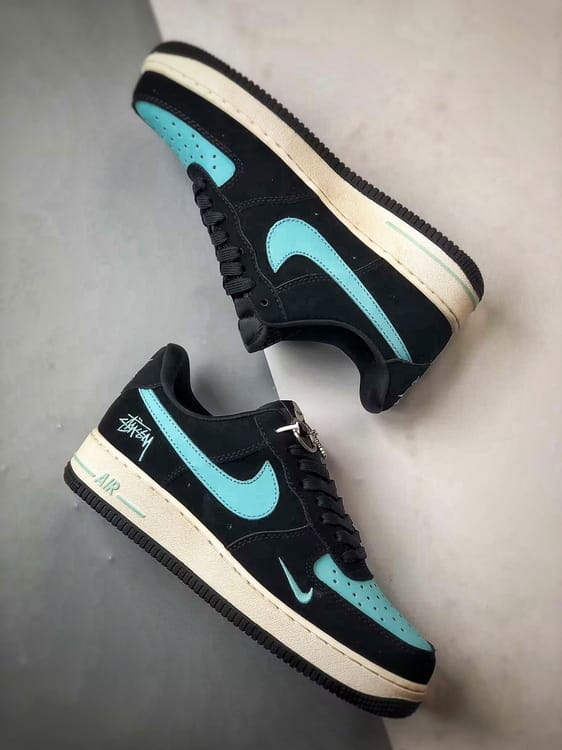 Stussy x Air Force 1 Low Camurça Preto e Azul - Vista 6