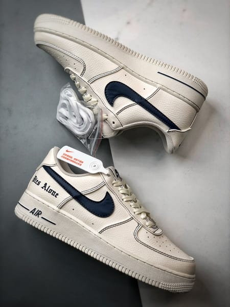 Vlone x Air Force 1 Low Bege e Azul - Vista 6
