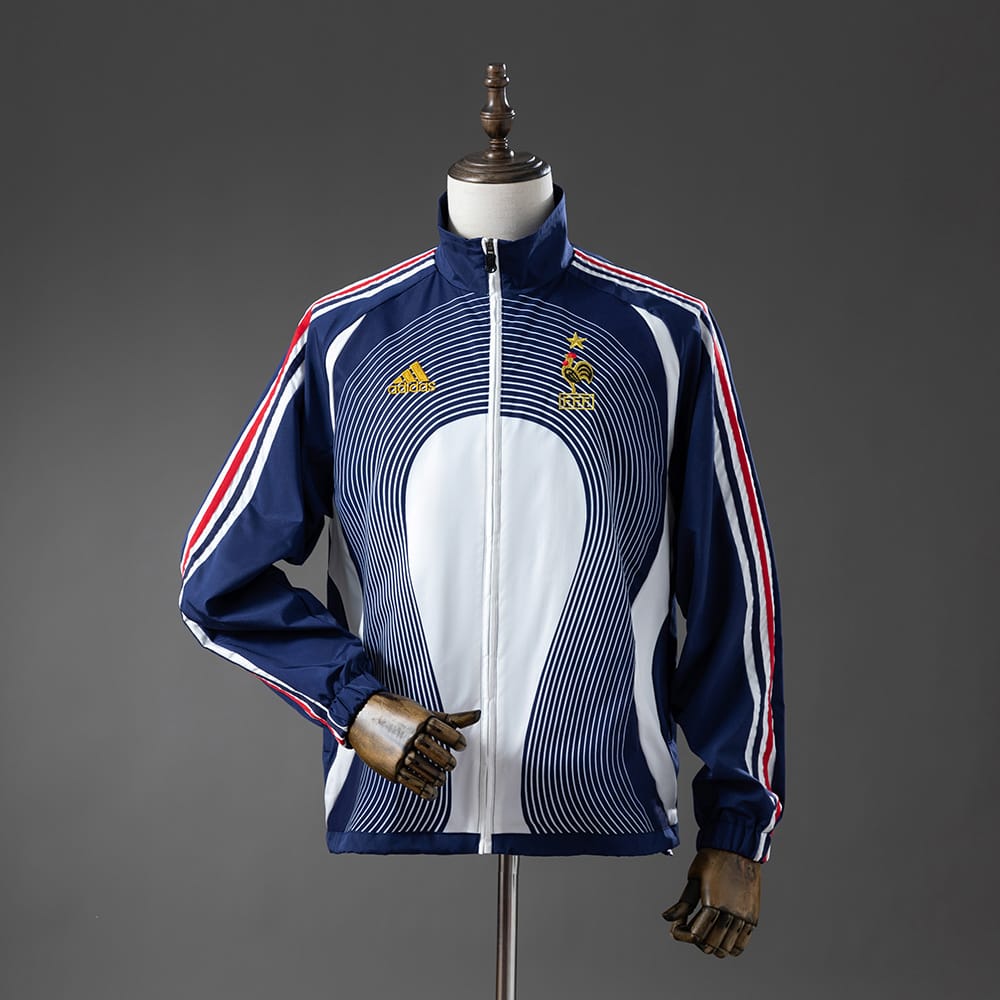 Corta‑Vento Retro França 05/06 - Branco & Azul - Vista 1