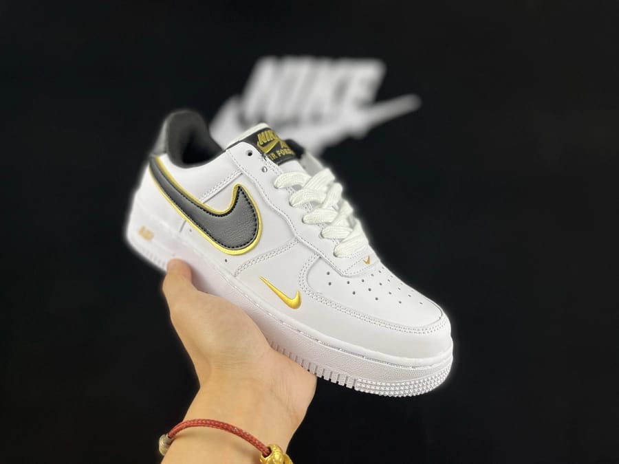 Air Force 1 Low Mini Swoosh Branco Amarelo - Vista 1
