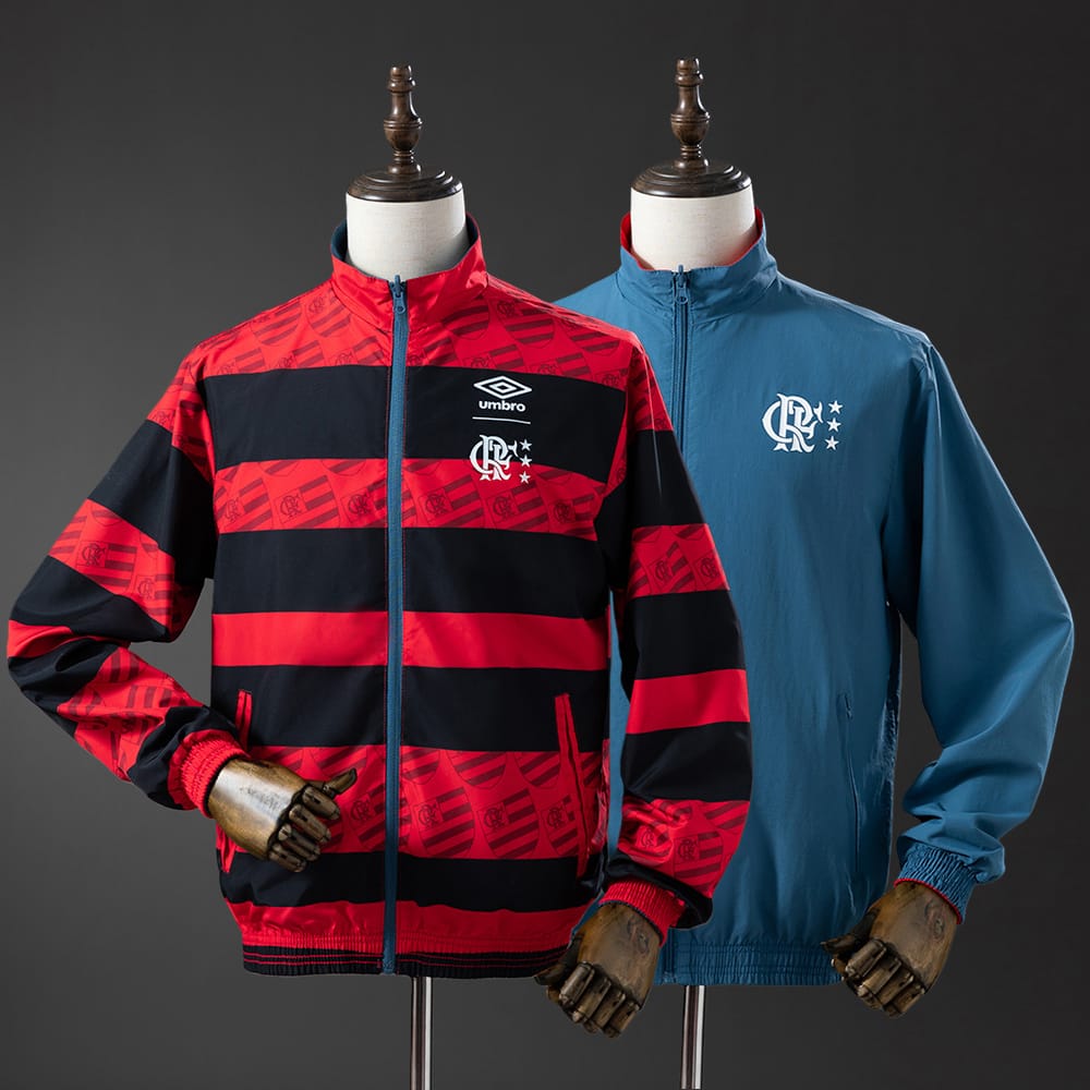 Corta‑Vento Reversível Flamengo 25/26 - Vermelho & Ciano - Vista 1