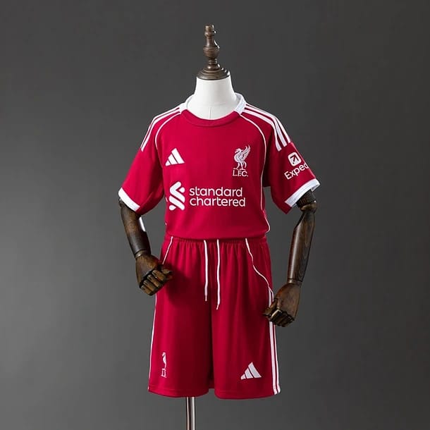 Kit Criança Liverpool Principal 2025/26 - Vista 1