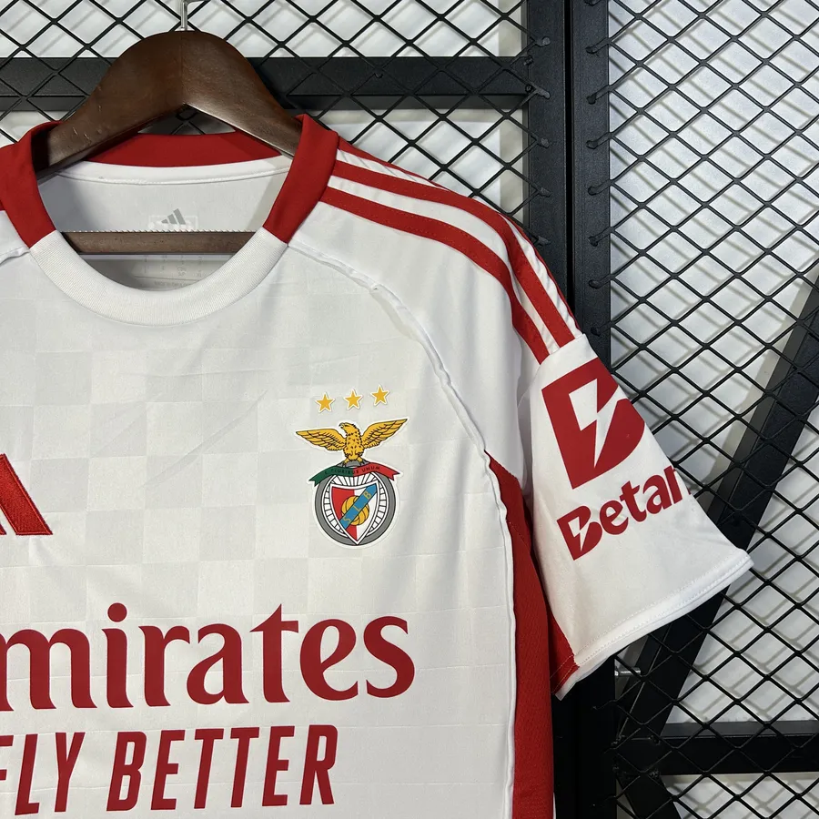 SL Benfica 2025/26 White Away Jersey - Vista 3