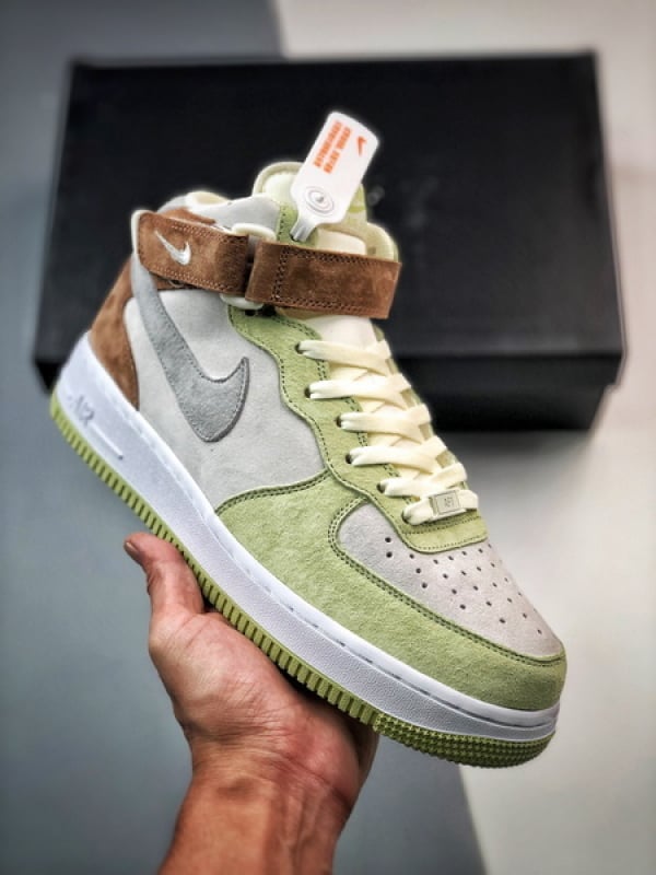 Air Force 107 Mid Verde Claro e Cinzento Meio Alto - Vista 1