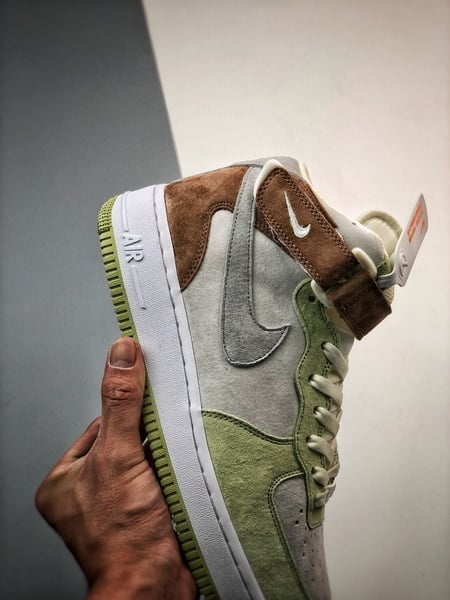 Air Force 107 Mid Verde Claro e Cinzento Meio Alto - Vista 3