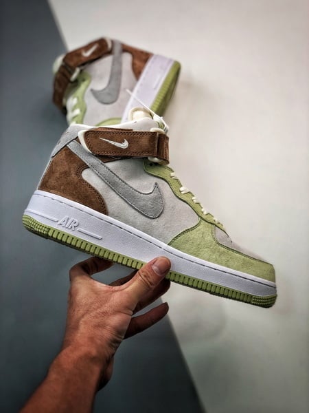 Air Force 107 Mid Verde Claro e Cinzento Meio Alto - Vista 9