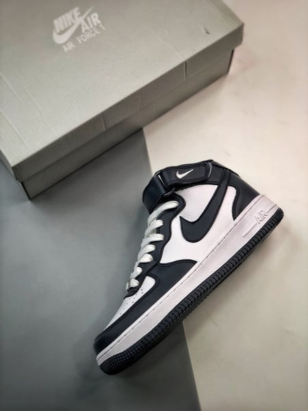 Air Force 107 Mid Azul Escuro e Branco Meio Alto - Vista 8