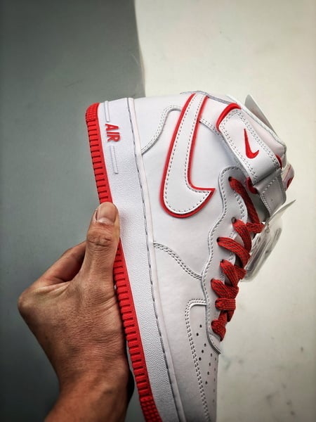 Air Force 107 Mid Branco e Vermelho 3M - Vista 2