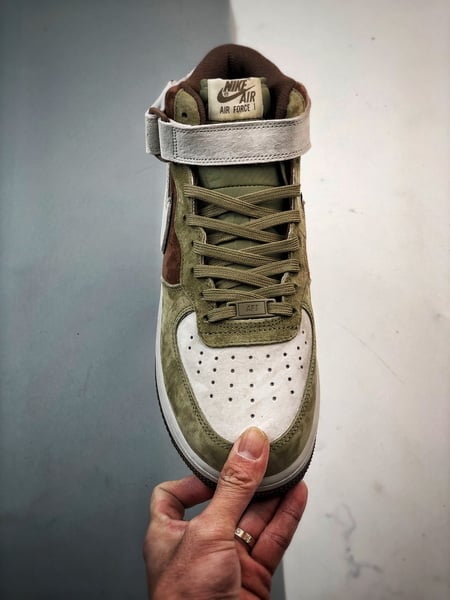 Air Force 107 Mid Bege Marrom e Verde Camurca - Vista 9