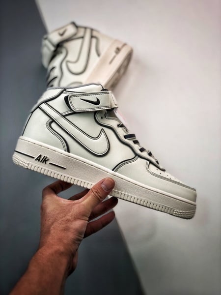 Air Force 107 Mid Bege e Preto - Vista 8