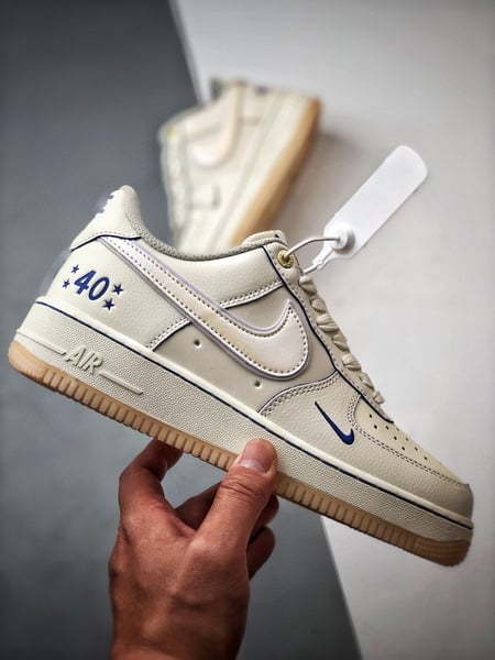 Air Force 1 '07 Low Aniversário Creme e Azul - Vista 7